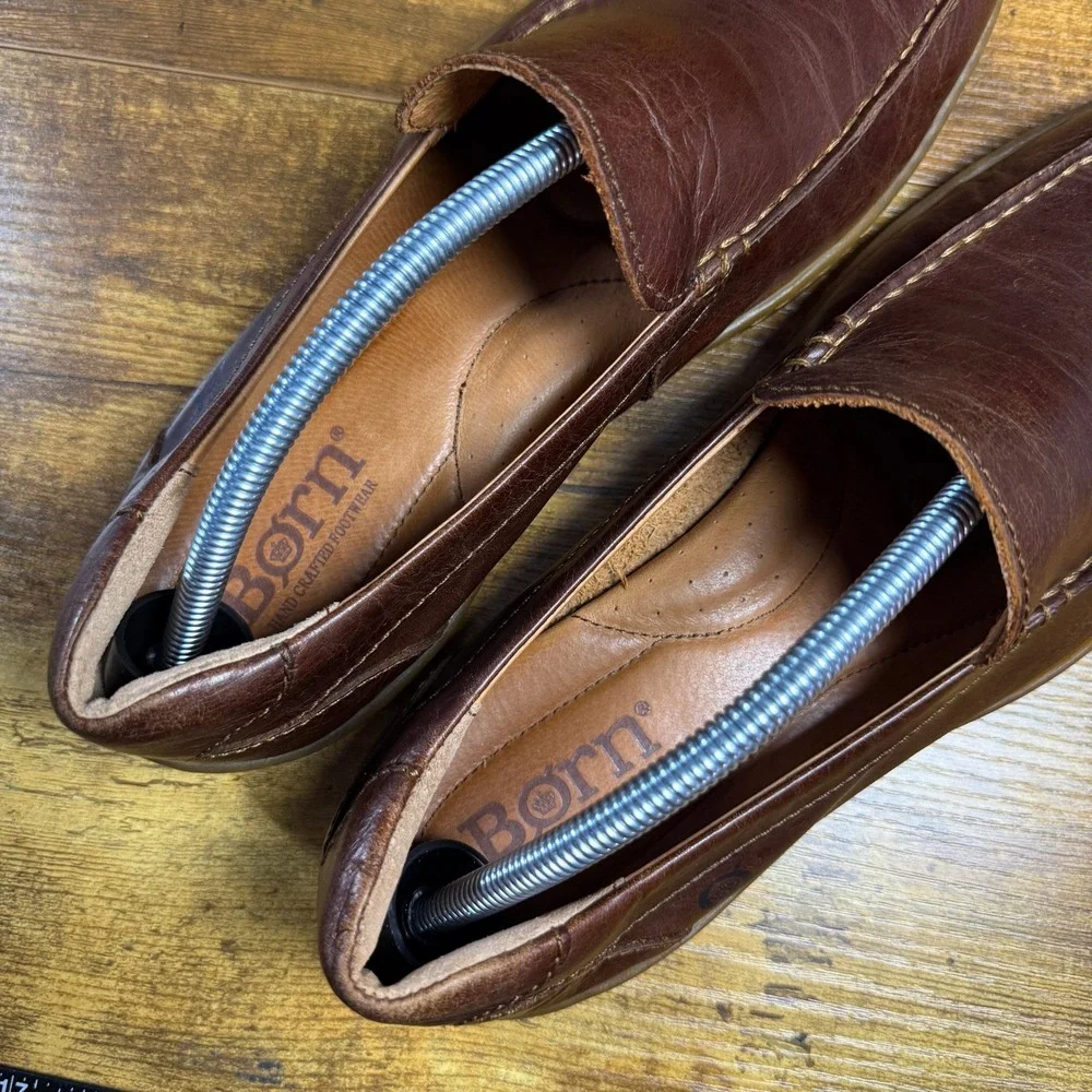 Born Nigel H30916 Brown Leather Slip On Loafers‎ Mens Size 10M